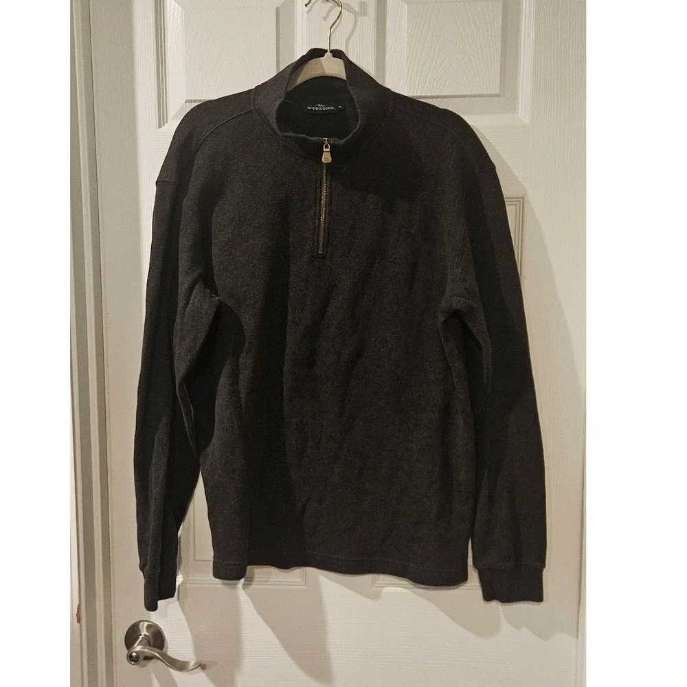 Rodd & Gunn Alton Ave Quarter Zip Pullover Sweatshirt Mens Medium Gray‎ Cotton